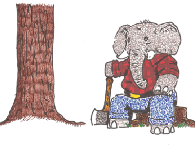 Lumberjack elephant illustration lumberjack sharpie