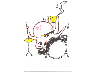 Drummer Octopus drummer drums illustration octopus sharpie