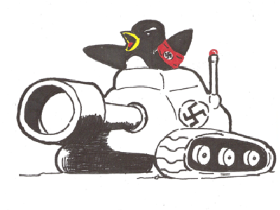 Not-so-Nazi Penguin illustration nazi penguin sharpie tank