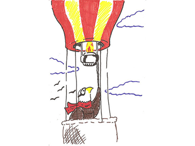 Hot Air Eagle eagle hot air balloon illustration sharpie