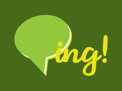 "Ping" Communications Logo commuincation day 4 green logo speech thirty logos challenge