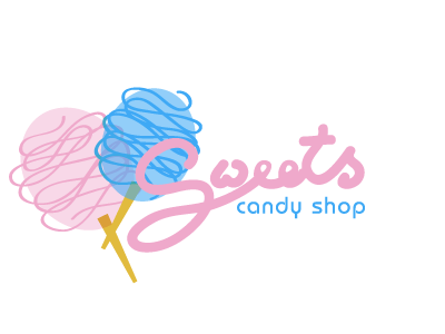 "Sweets" Logo candy cotton day 11 sweets thirty logo challenge