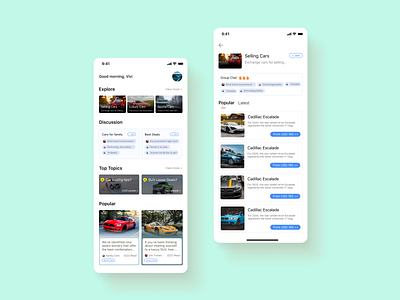 Car social app app design ux