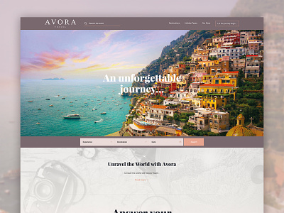 Avora Travel Website Design brand development branding design ui ui design ux ux design web design website website design