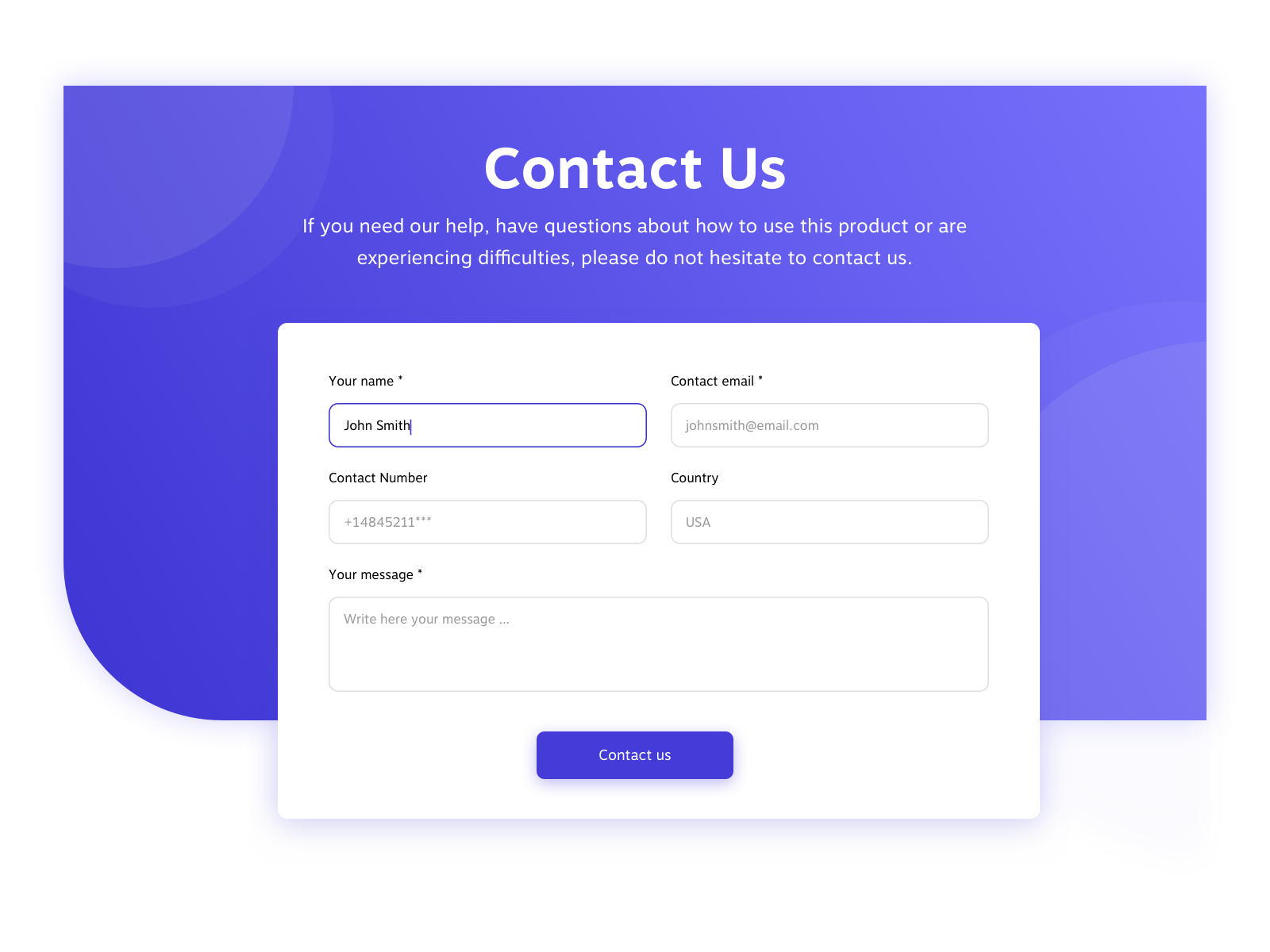 Contact Us - Daily UI #028 by Lead UI/UX Designer on Dribbble