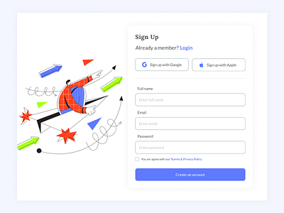 Sign up Page colorfull daily daily 100 challenge dailyui dailyuichallenge design illustration screen typography ux web