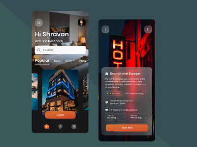 Hotel Booking Check in Check out iOS mobile design