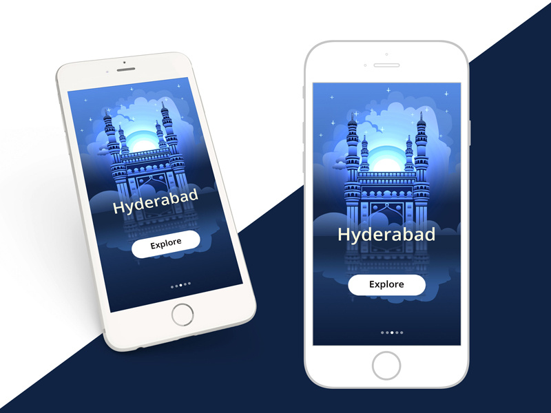 Download #Hyderabad #mockups #splash #design by Designer Rajawat on Dribbble