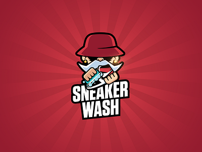 Sneaker Wash cleaning illustration logo mascot logo mastcot service sneaker sneaker clean sneakers sneakers logo