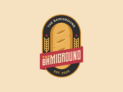 The Bamiground badge banh mi bread bread logo icon illustration logo logo badge logo design photoshop
