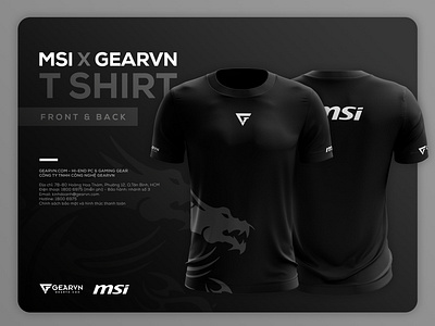 MSI x Gearvn | T-shirt black branding clothing dark gearvn landing page msi t shirt web