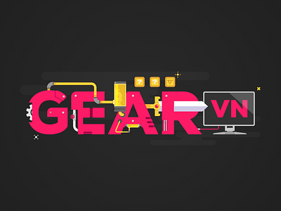 Gearvn Gaming Text 8bit design designer game gamer gaming gearvn illustration logo pc pc cooling pc custom text typography