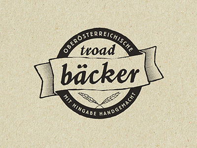 Troad Baecker austria baker custom font logo