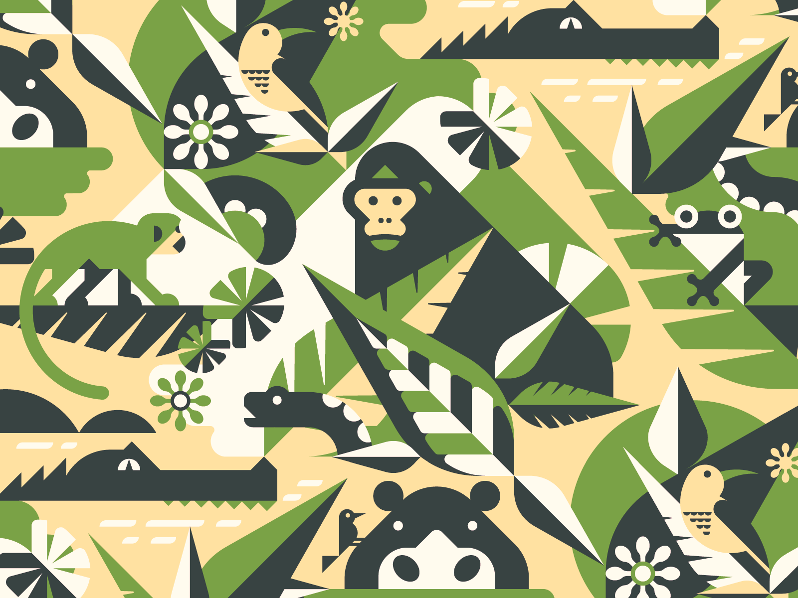 African Jungle Animals Pattern by Alexey Boychenko on Dribbble