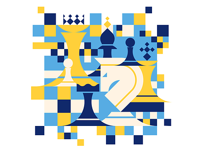 Chess illustration bishop championship chess chess background chess illustration chess pieces flat game geometric horse illustration king knight pawns pieces queen rook strategy tournament vector