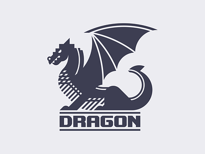 Dragon animal beast dragon fantasy flat geometric illustration logo monster vector