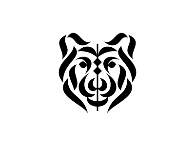 Bear animal bear calligraphy logo