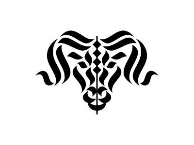 Ram animal calligraphy lion logo