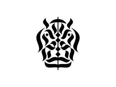 Hippo animal calligraphy hippo logo