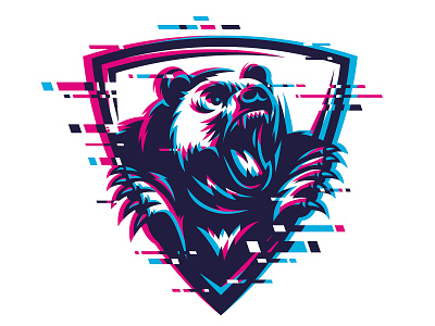 Furious Bear, Grizzly print design