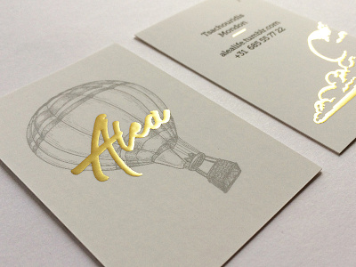 Alea Branding branding business cards gold foil logo design print