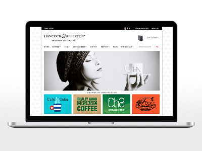 Hancock & Abberton coffee retail ui web design