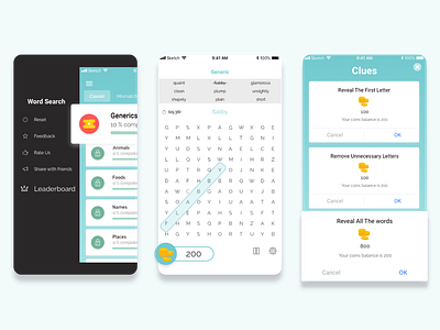 Word Search Game 100 days ui challenge app day4 design icon minimal ui