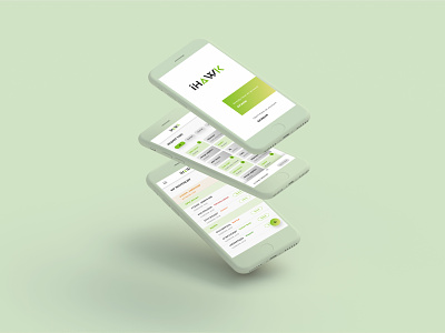 ihawk app branding design enterprise application minimal app mobile app design product design tracking app ui ux vector
