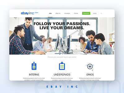 eBay Careers blue careers corporate ebay webdesign