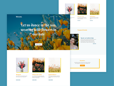 Flower Online Shop Concept blog online shop typography ux ui visual design webdesig