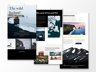 All Iceland Landing Page adventure animation hiking iceland island mountain sketch sky travel ux ux ui video web design website wild wireframe