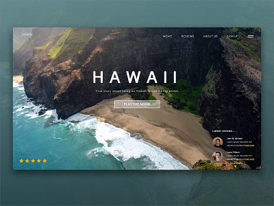 Hawaii Movie website appdesign clean design drone hawaii movie review sketch sketchapp vector web webdesign website website builder website design websites