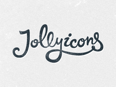 Jolly Icons Logo — draft 1 hatchers icons jolly lettering logo script