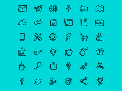Jolly Icons Free app awesome design doodle e commerce free gui hand drawn hatchers health icons icons set interface jollyicons media sketch social icons ui