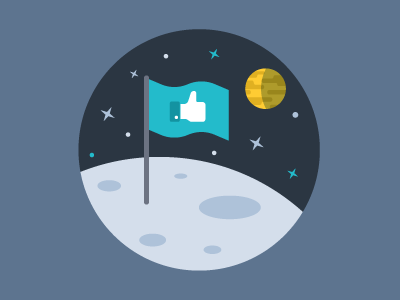 Social Media Marketing dark facebook flat hatchers illustration like planet smm social media space vector