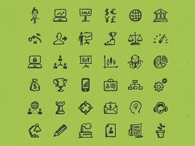 Busy Icons Free business doodle e-commerce finance free freebie hand-drawn icons management sketch start-up ui