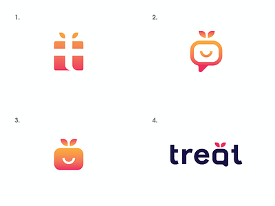 Treat App - Logo Concept app box branding clean flat design gift icon identity logo logo design messaging minimalist mobile modern online orange technology treat