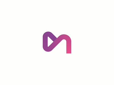 D+M brand identity branding design gradient icon identity initials internet logo logo design mark minimalist monogram monoline pink purple youtube
