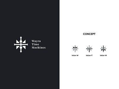 Wayra Time Machines - Logo Concept #1 black and white brand identity branding classic concept design fashion icon identity logo logo design mark minimalist watches