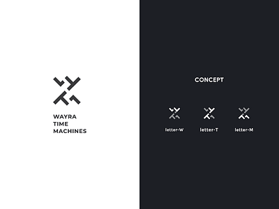 Wayra Time Machines - Logo Concept #2 black and white brand identity branding fashion icon identity logo logo design mark minimalist modern watches