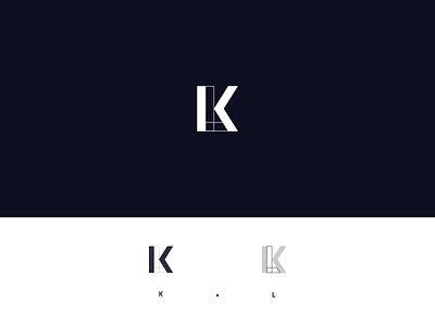 K+L Monogram architects black and white brand identity branding design icon identity k l letters logo logo design mark minimalist modern monogram