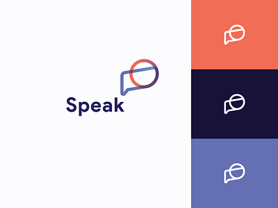 Speak - Logo Concept blue brand identity branding business circle concept gradients icon identity internet listings logo logo design mark minimalist red speak speak bubbles speaker voice search