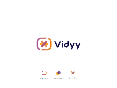 Viddy - Logo Concept app brand identity branding celebrity design approach gradient icon identity logo logo design minimalist mobile app modern star stars viddy video visual identity