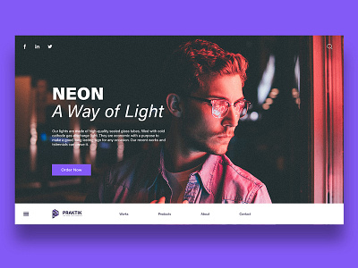 Neon Light Website adobe adobe photoshop design design trends neon light photoshop product design typography ui uiux uiux design web design