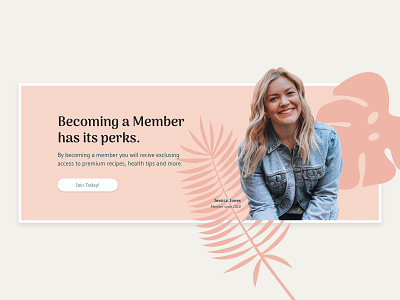 Become a Member - Call to Action Banner banners clean minimal pink recipes web