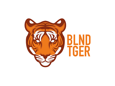 Blnd Tger Logo Concept animal brand logo stripes tiger vector
