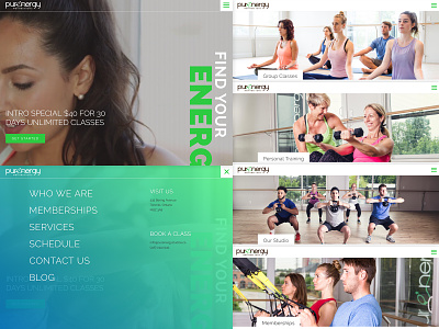 Purenergy Wellness Lofts energy fitness full screen responsive ux yoga