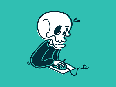Skeleton Crew cartoon crew illustraion line drawing simple skull