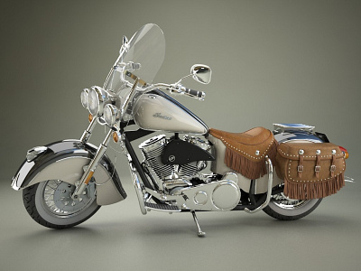 Indian Vintage Chief 3D 3d 3ds max model motorcycle realistic render vray