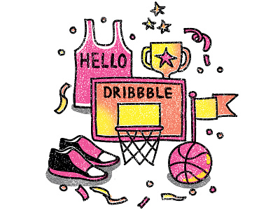 Hello Dribbble illustration